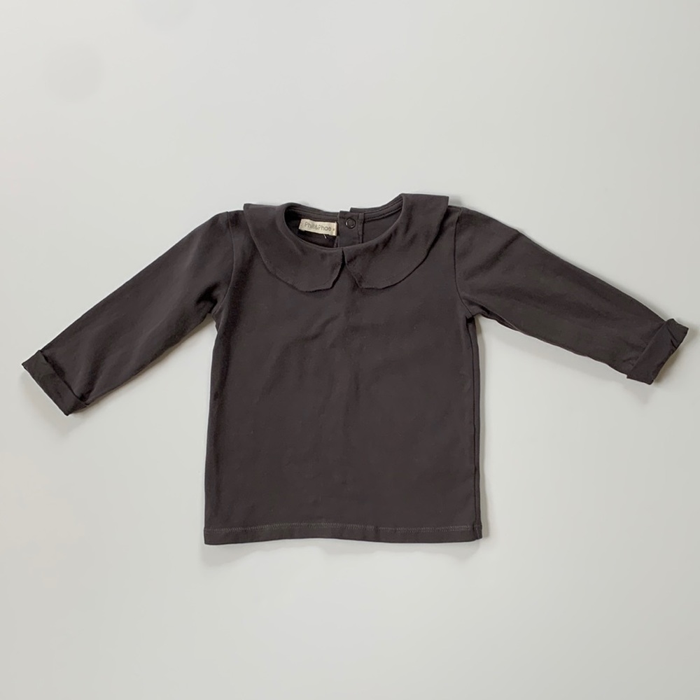 Phil & Phae Baby Collar Tee Graphite 6-12M VGUC